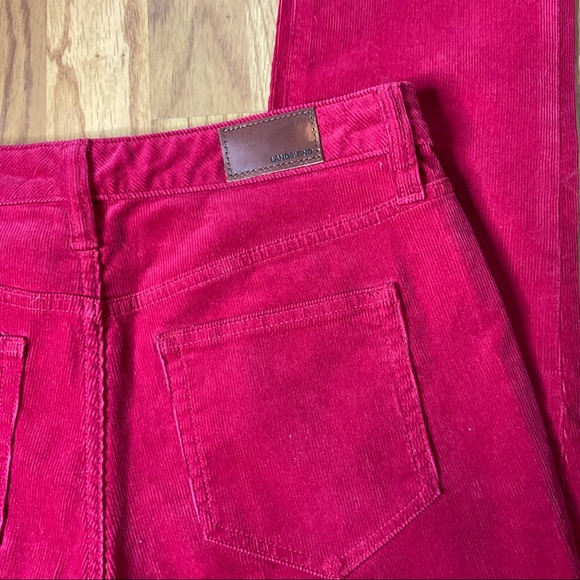 Lands’ End Mid Rise Straight Corduroy Pants Red 6 - Picture 6 of 11